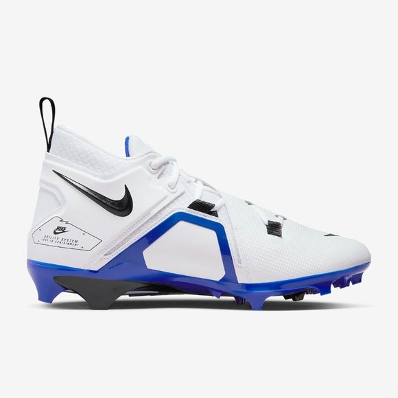 Nike Alpha Menace Pro 3 Mid Men Football Shoe White Blue CT6649-101 NEW Sz 10.5